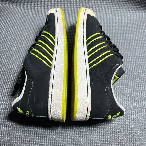 Adidas Originals Superstar Sneakers Mens Size 5 Black Lime Leather‎ Lace Up